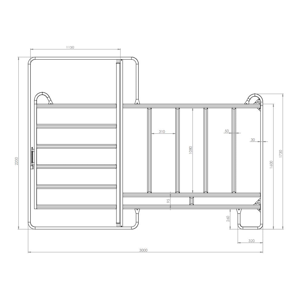 Weidepanel mit Fressgitter und Tor Weidepanel mit Fressgitter und Tor