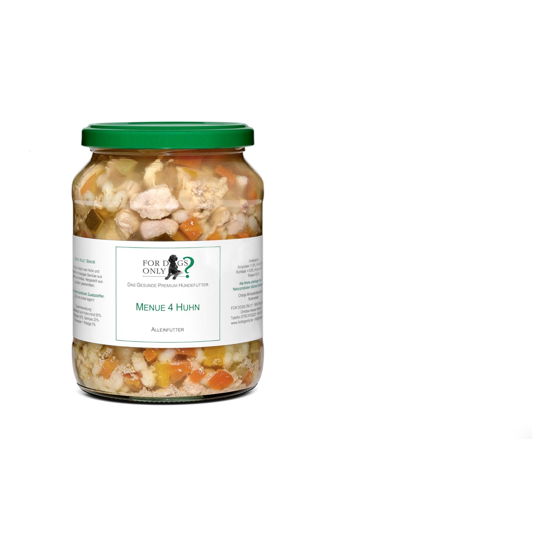Premium Hundefutter Menue Huhn