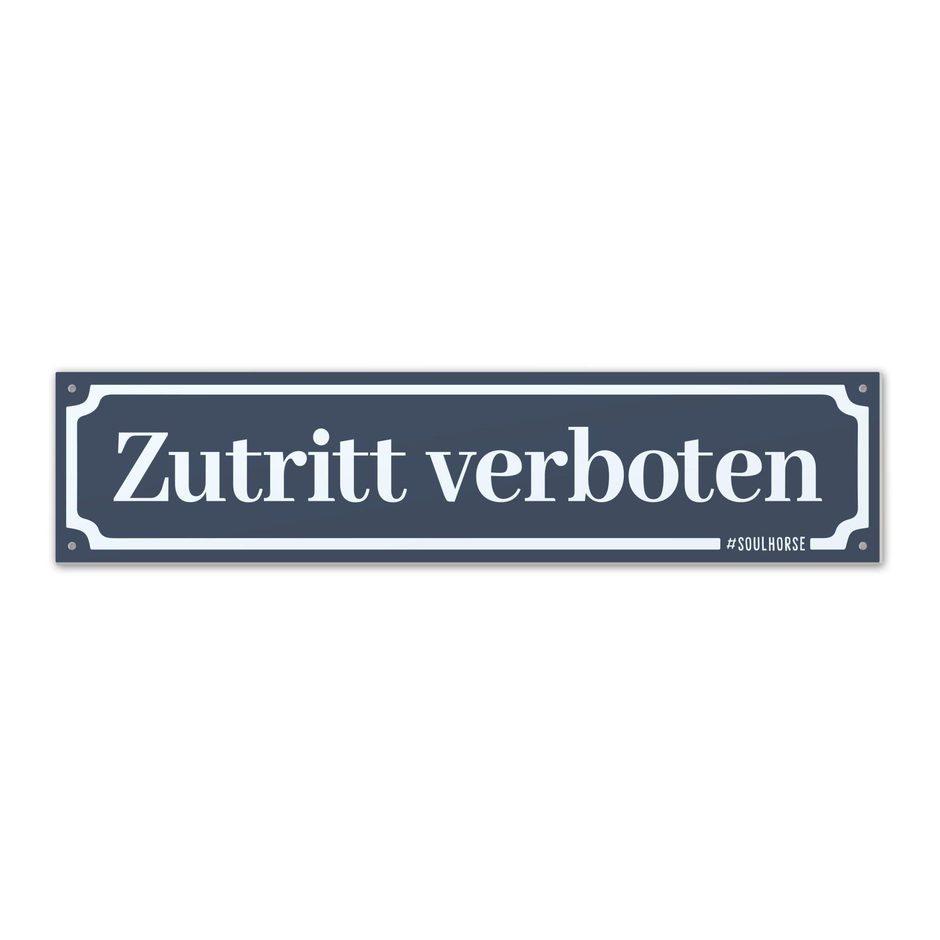 Soulhorse Boxenschild “Zutritt verboten” - Grau -