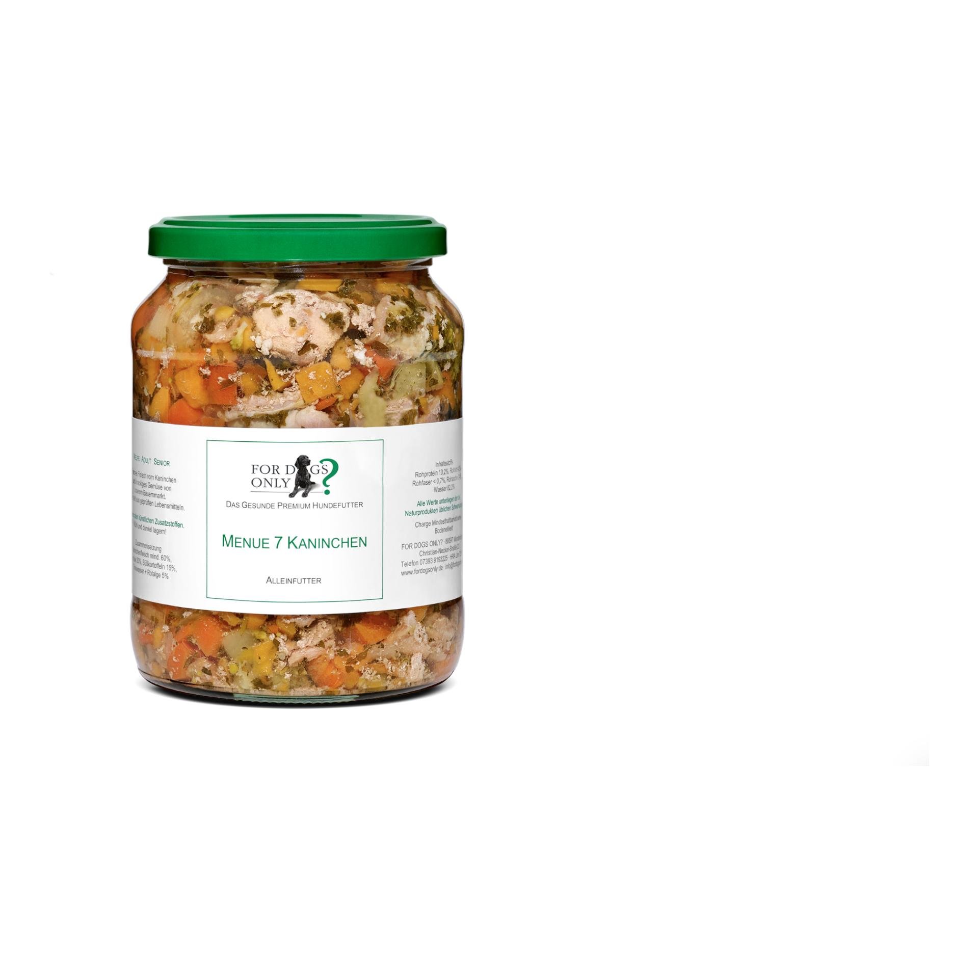 Premium Hundefutter Menue Kaninchen