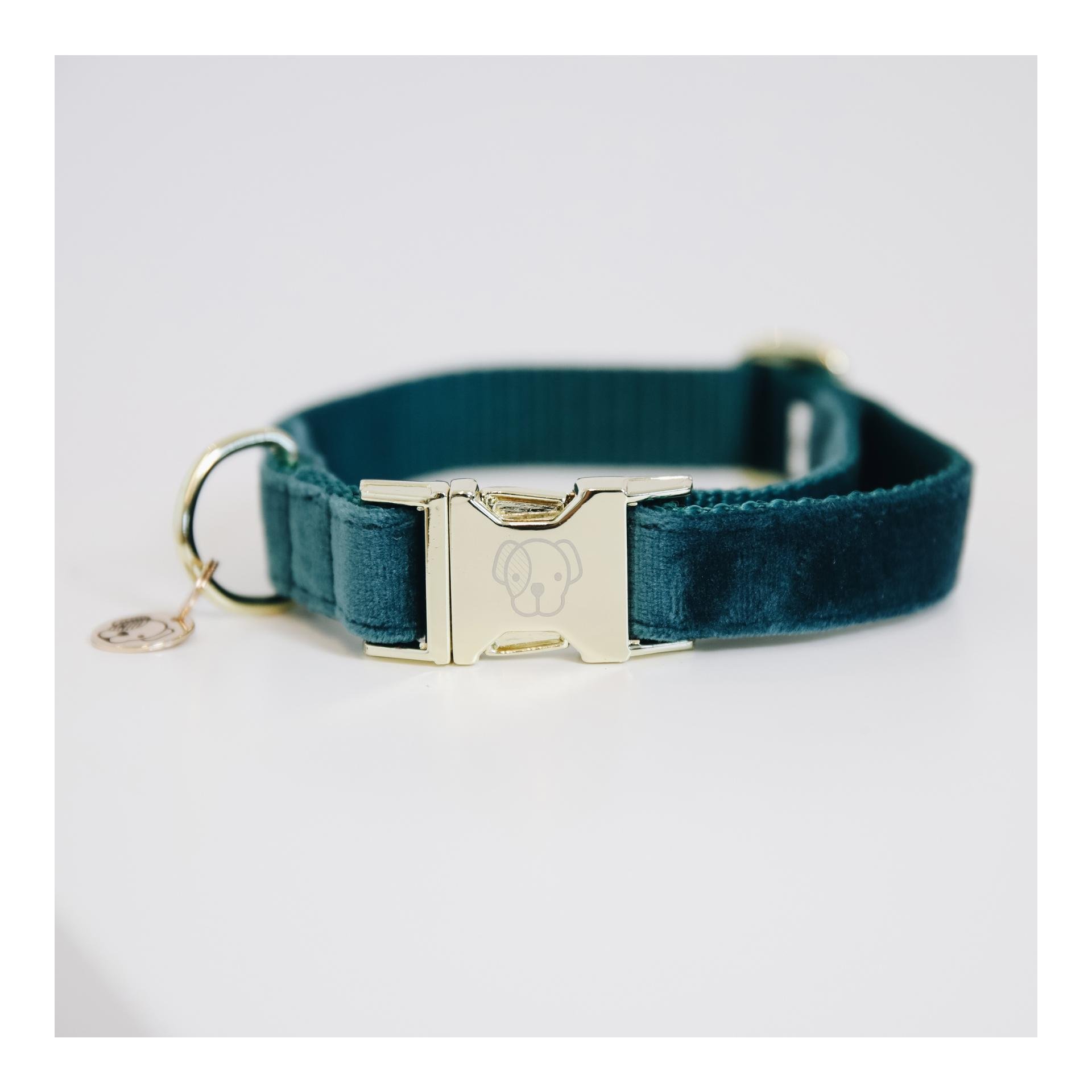 Hundehalsband Velvet - emerald Hundehalsband Velvet - emerald