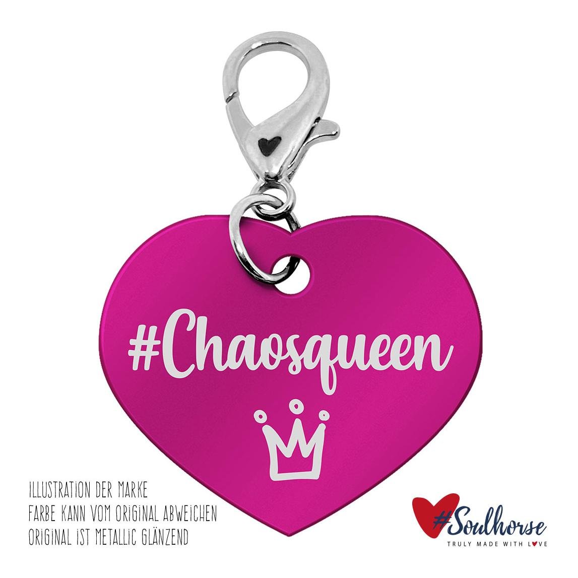"Chaosqueen" Bunte Pferdemarke mit Karabiner