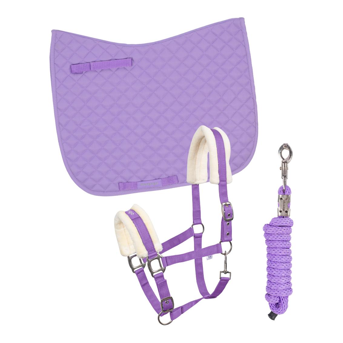 Pferde-Set Schabracke & Halfter mit Strick Flieder-Edition Pferde-Set Schabracke & Halfter mit Strick Flieder-Edition