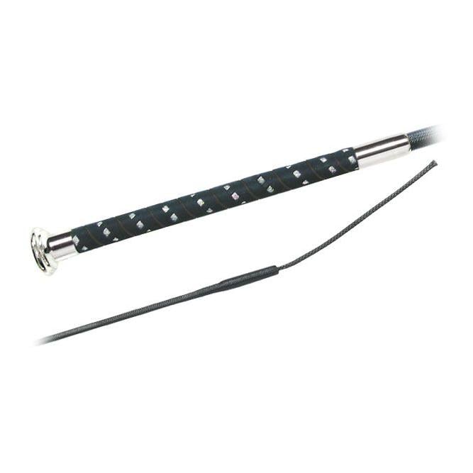 Dressurgerte Starline Professional– Nylon – Glitzer-Nubuk-Griff – Pilzkopf - schwarz