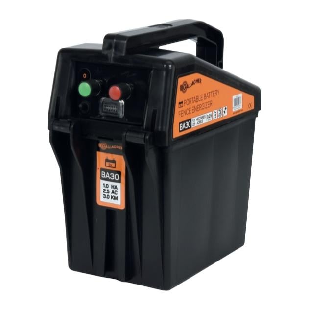 Gallagher Weidezaungerät BA30 inkl. Batterie 9V/55Ah - Schwarz -