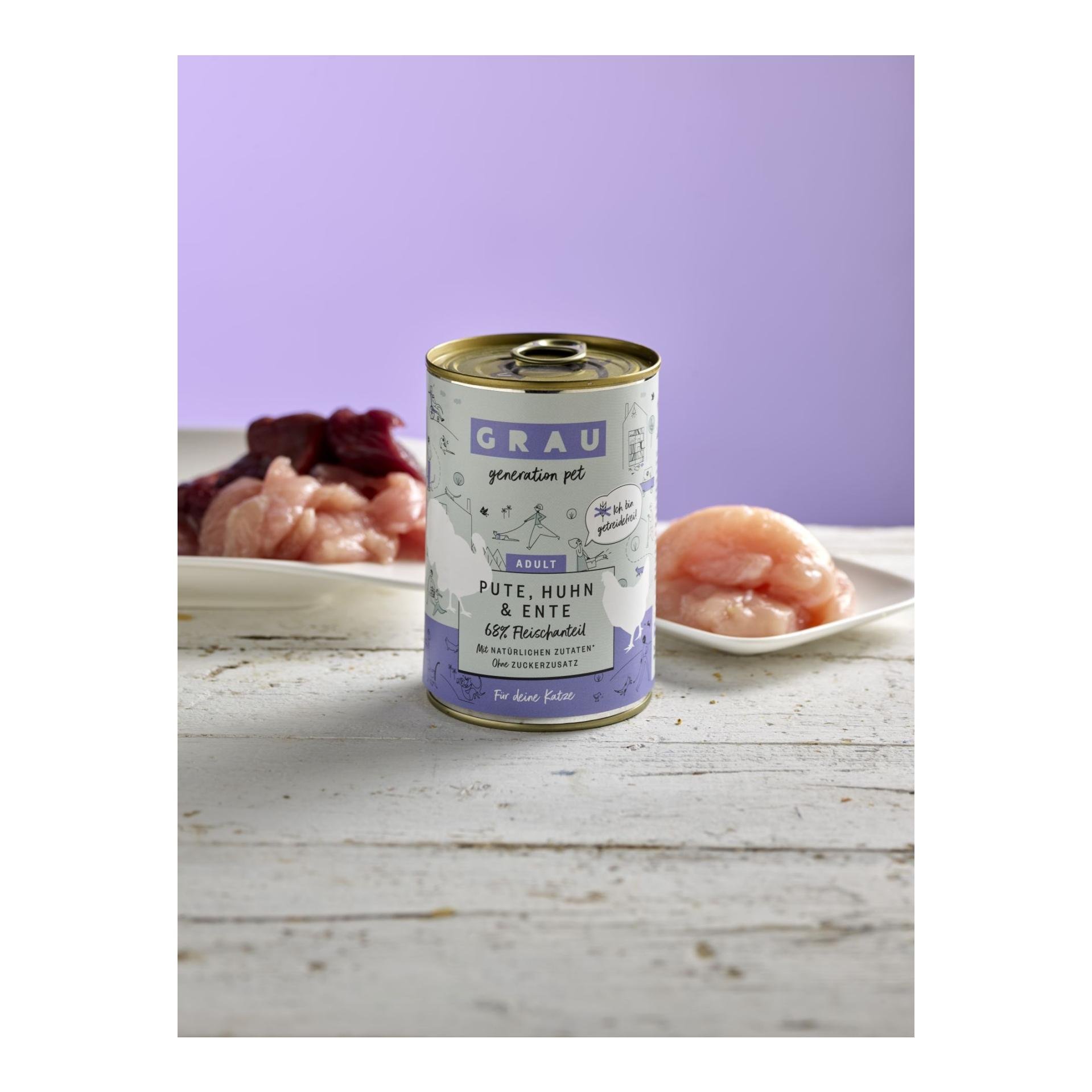 Nourriture humide dinde, poulet et canard