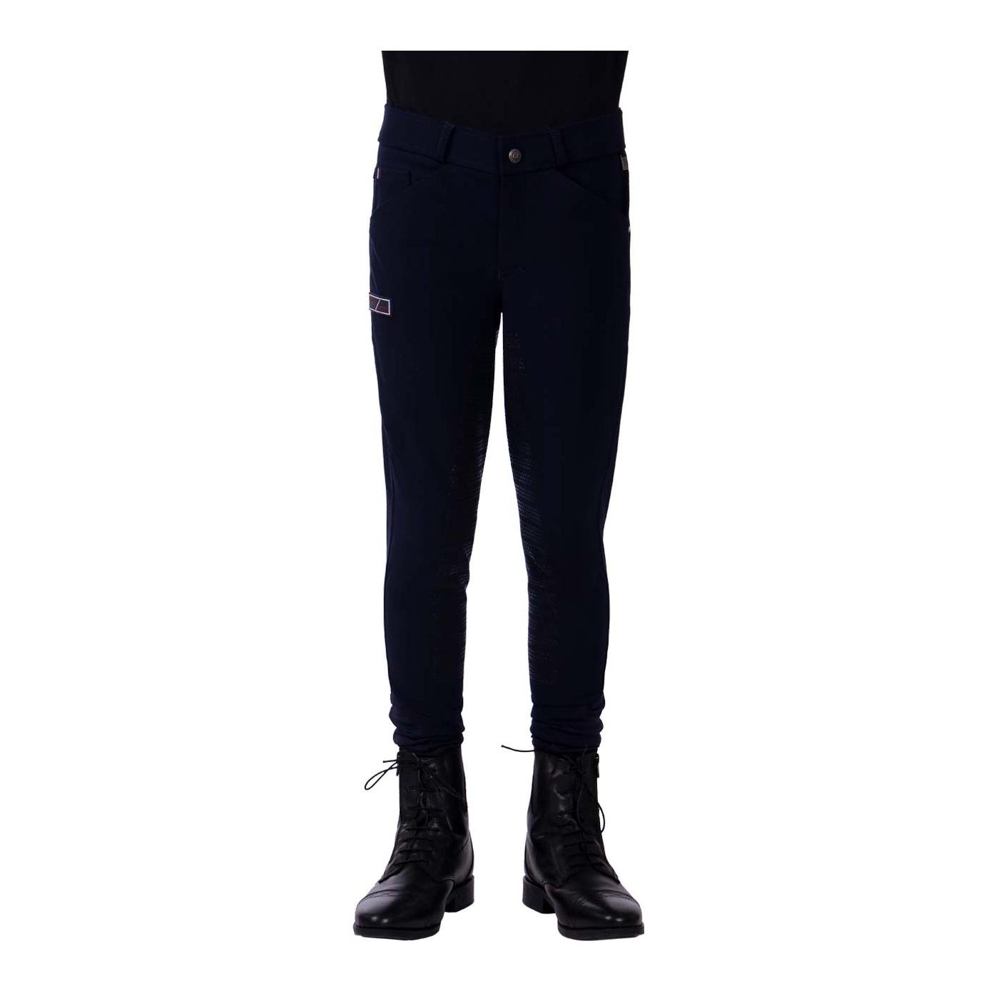 Pantalon d'équitation Novan avec grip au genou Junior – bleu marine 