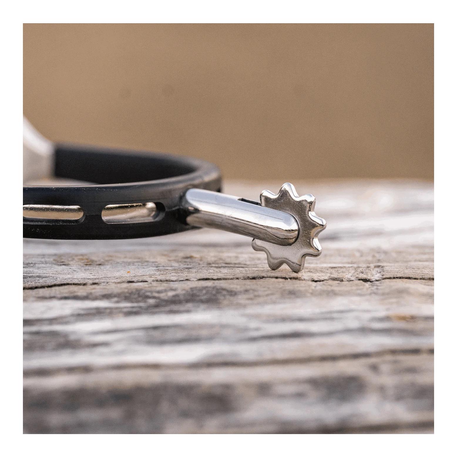 Sprenger Sporen ULTRA fit Extra Grip - Edelstahl rostfrei, 40 mm abgerundet mit Sonnenrad