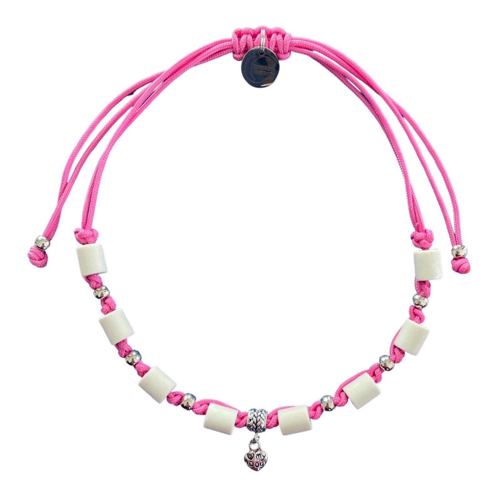 EM-Zeckenhalsband aus Tau mit EM Perlen EM-Zeckenhalsband aus Tau mit EM Perlen
