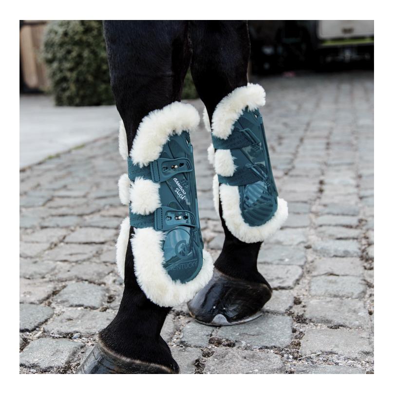 Gamaschen Vegan Lamfell Bamboo Elastik - emerald