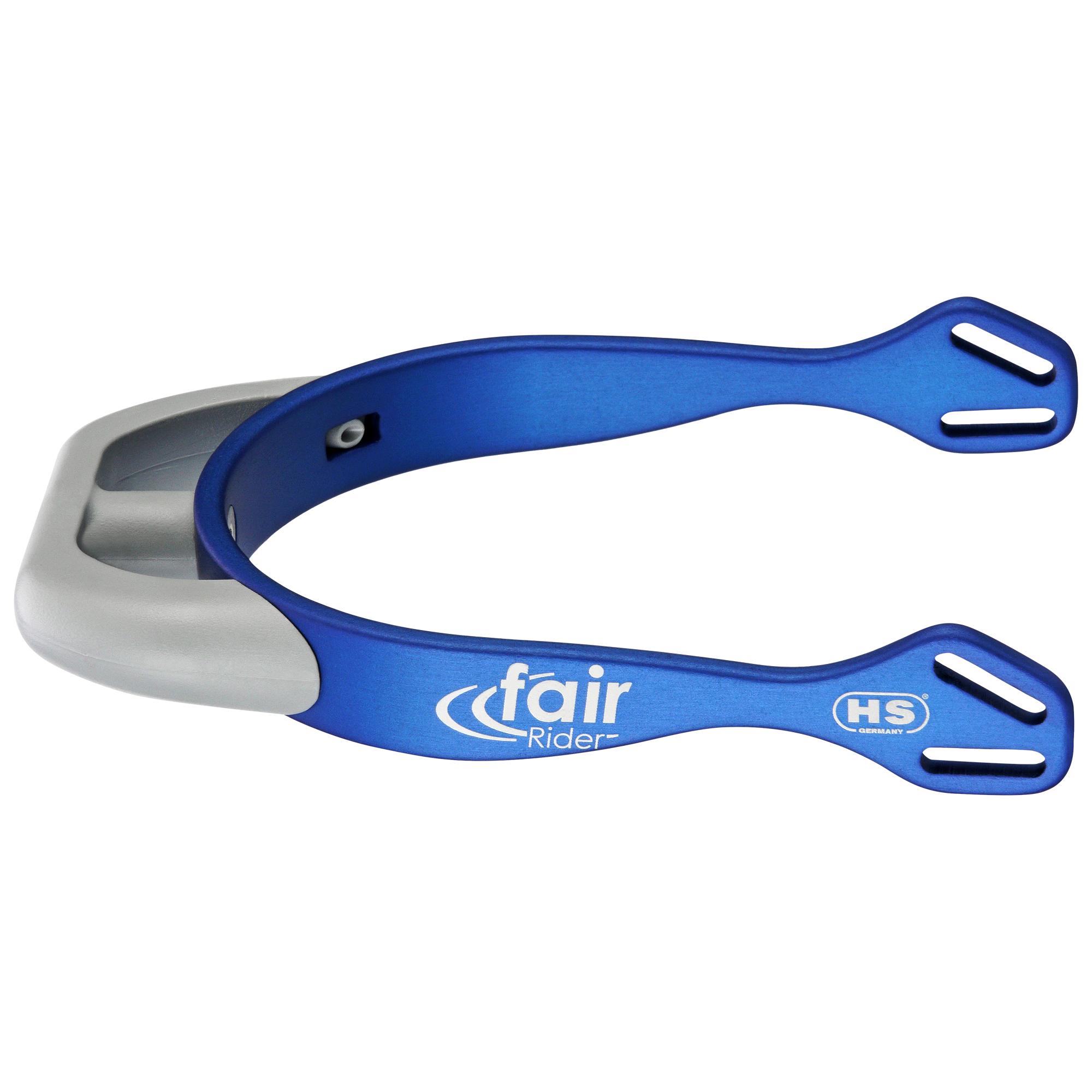 fairRider Sporen flach - blau / Hals silber