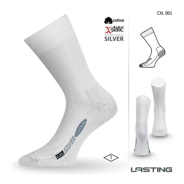 CXL Trekking-Socken Baumwolle mit Silberfaser - weiss