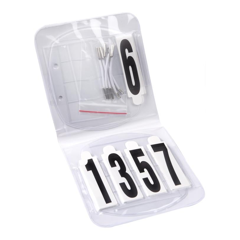 Waldhausen Kopfnummern Set Oval 4-stellig mit Gummis - Weiss -