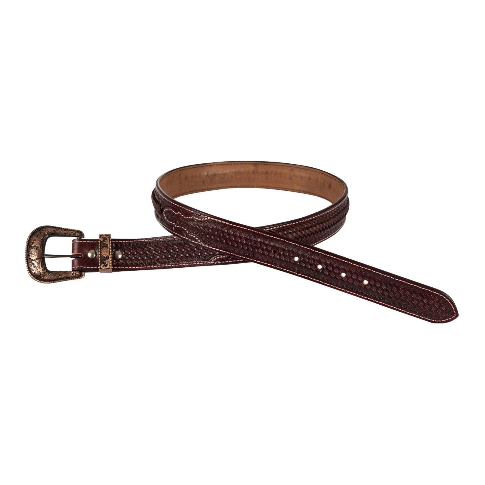 Westerngurt geflochten mit Kupfer/Zink-Schnalle