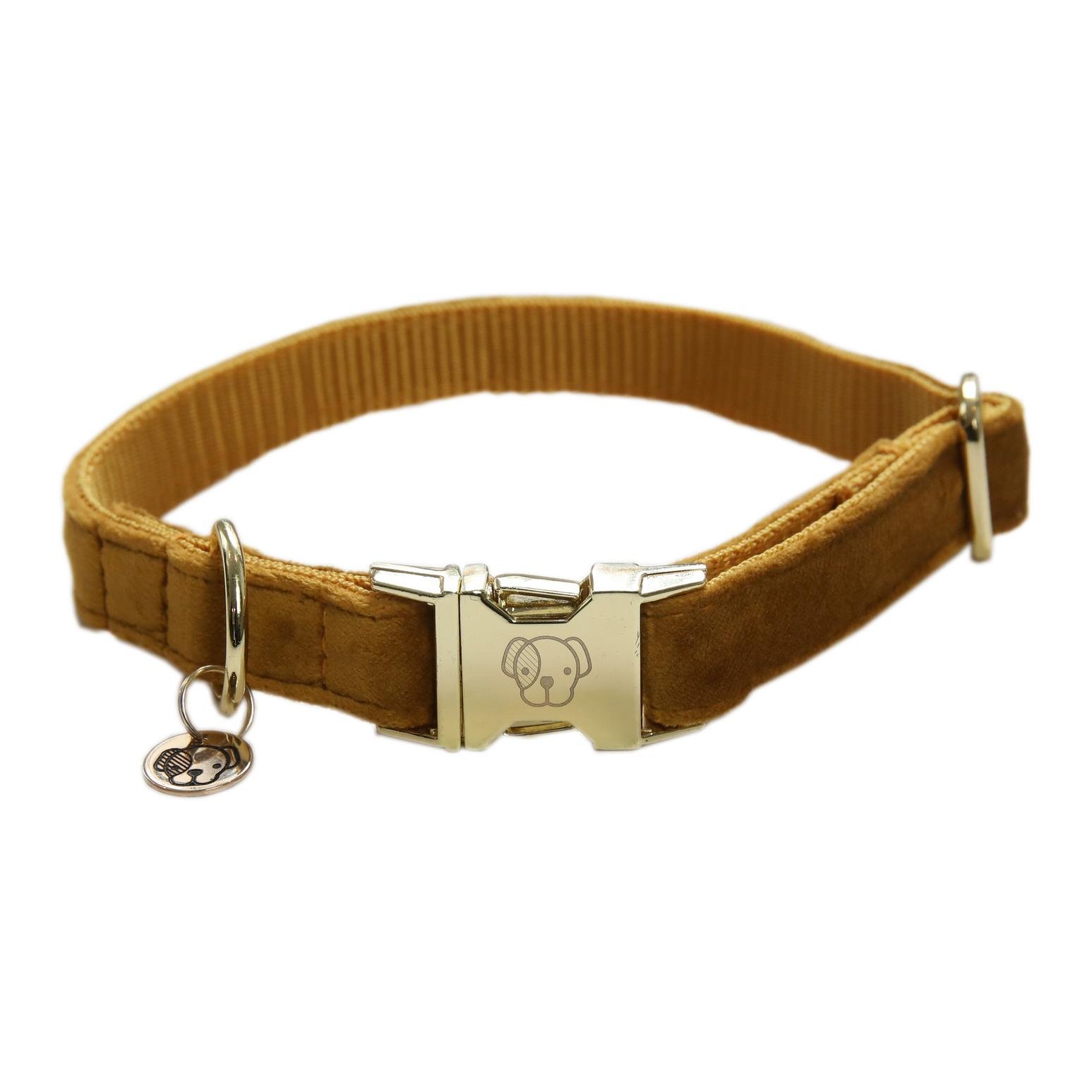 Hundehalsband Velvet - mustard Hundehalsband Velvet - mustard