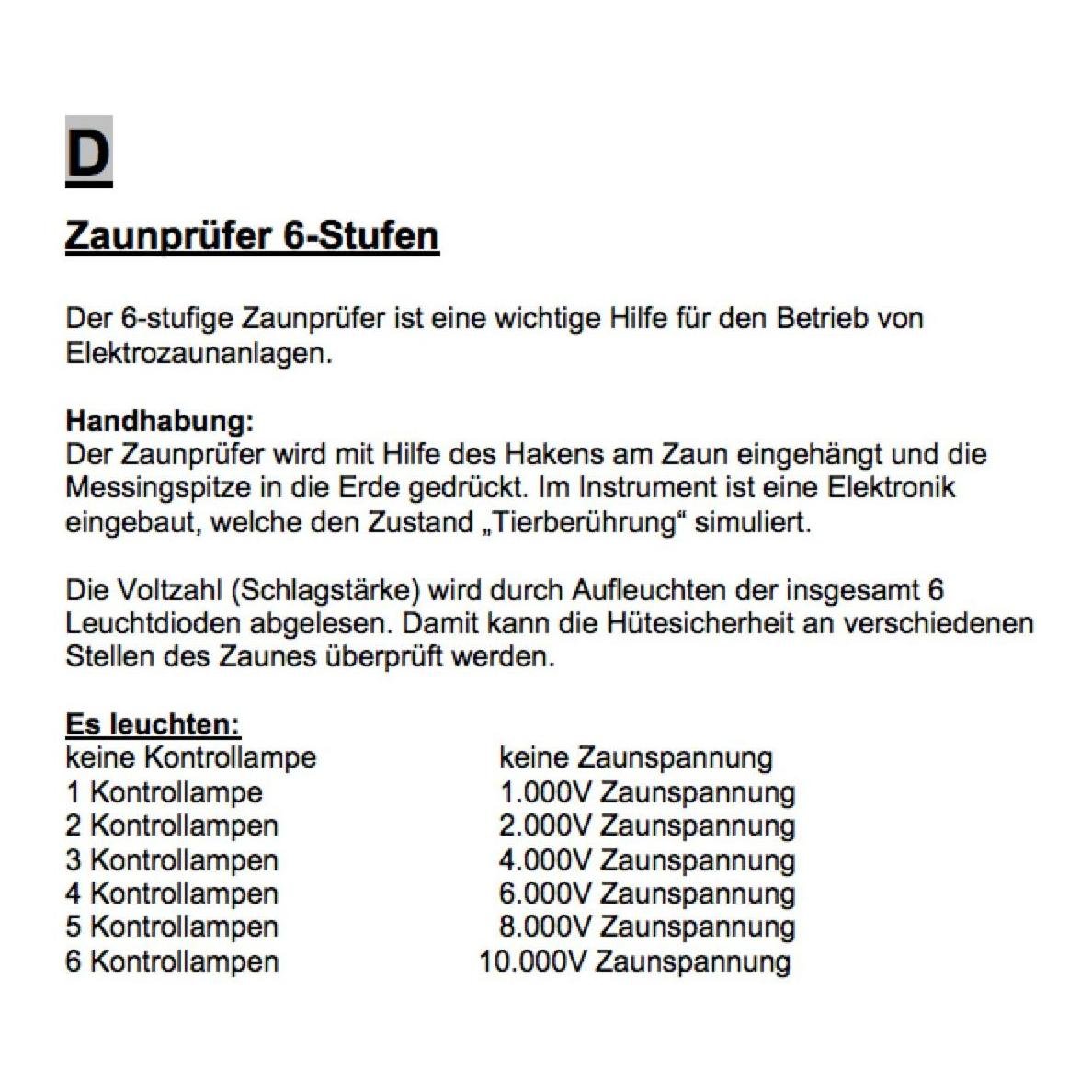 Zaunprüfer 6-stufig