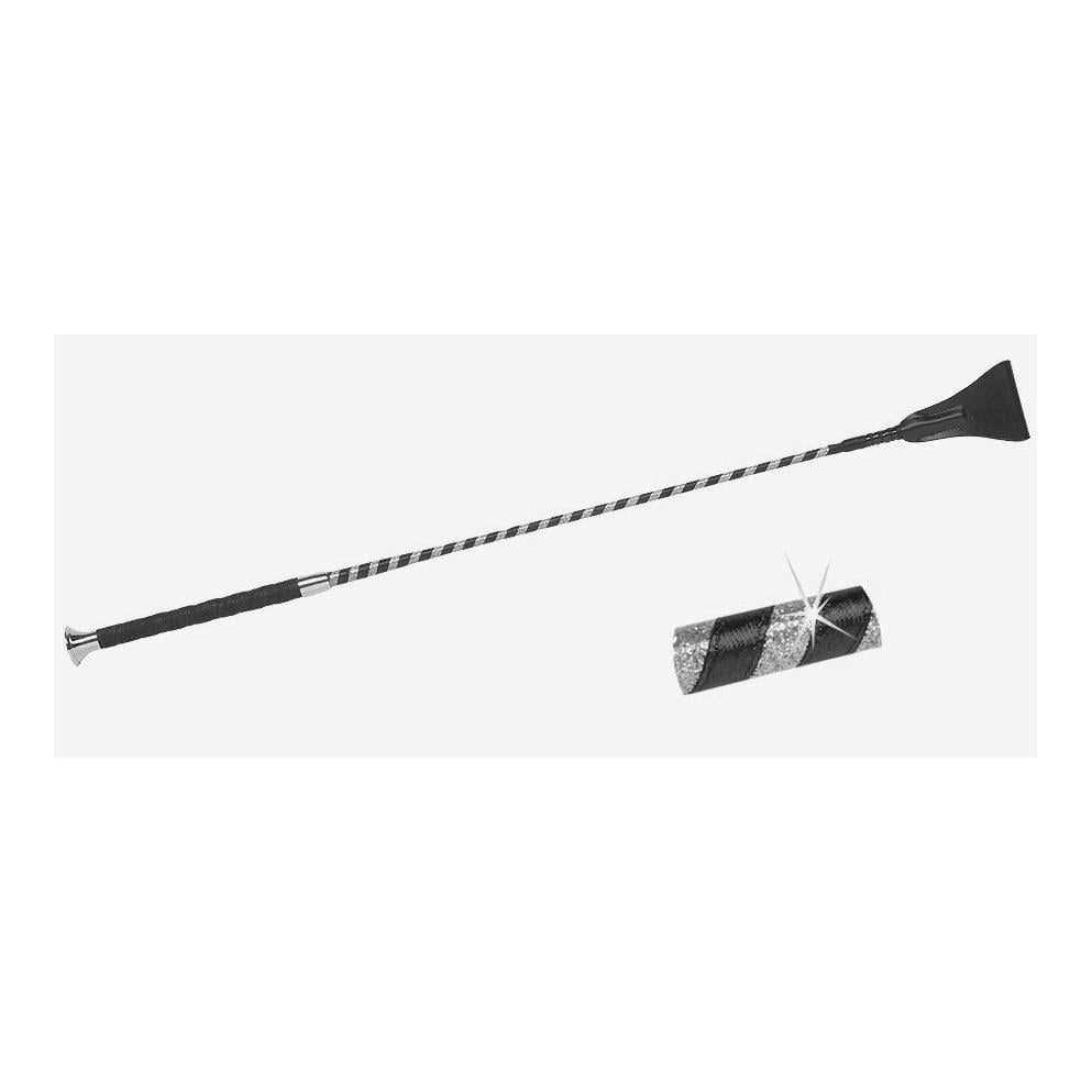 Springgerte Satin-Glitter Fleck - schwarz