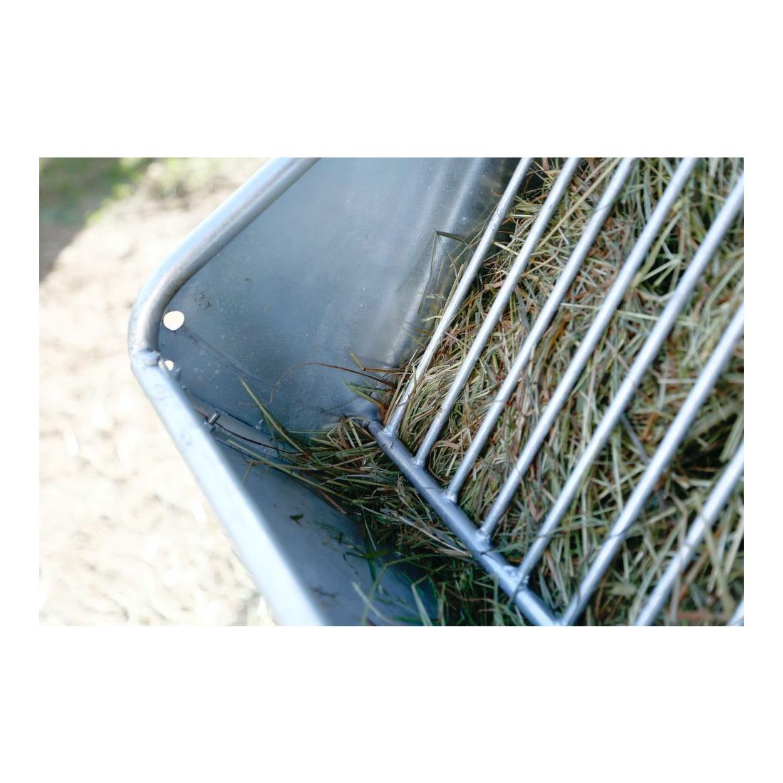 Heuraufe mit Futterspargitter für Pferde