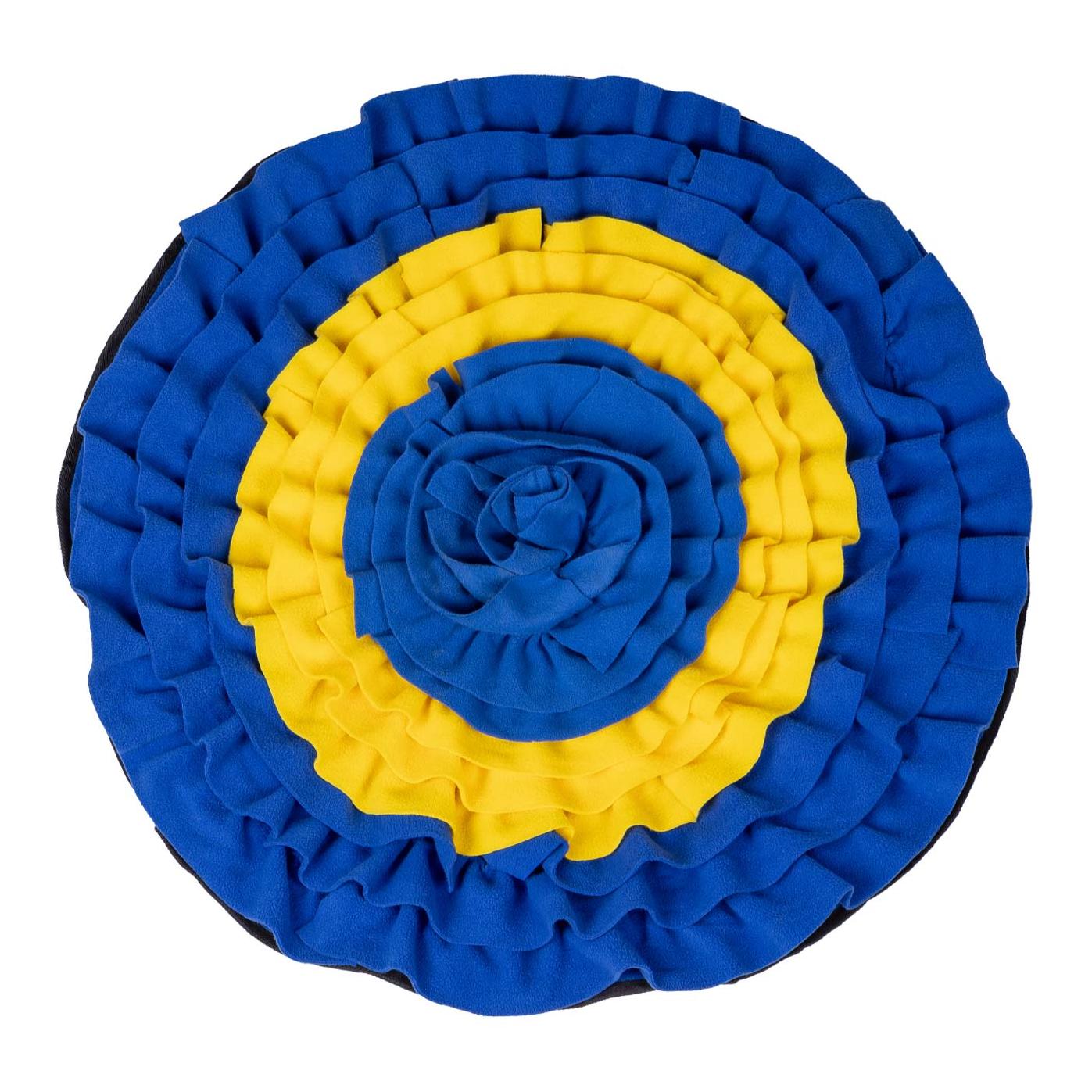 QHP Schnüffelmatte für Pferde - Blau/Gelb -