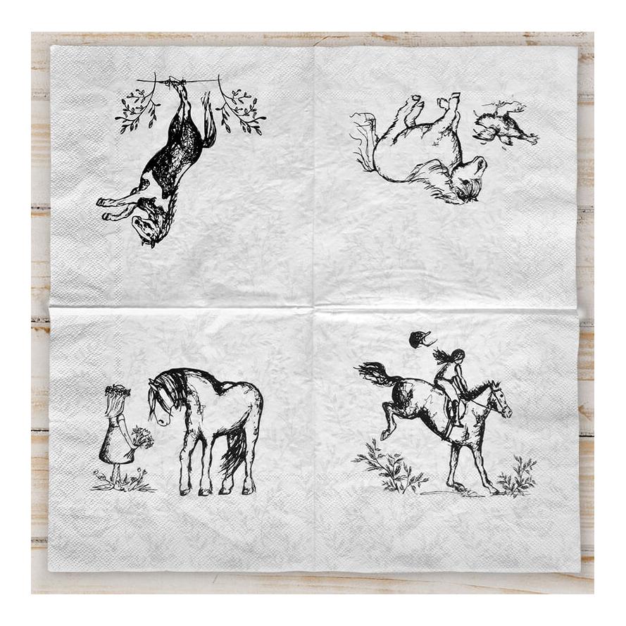Soulhorse Servietten "Country Love" - Weiss -  Farbe: Weiss, Inhalt: 20 Stück