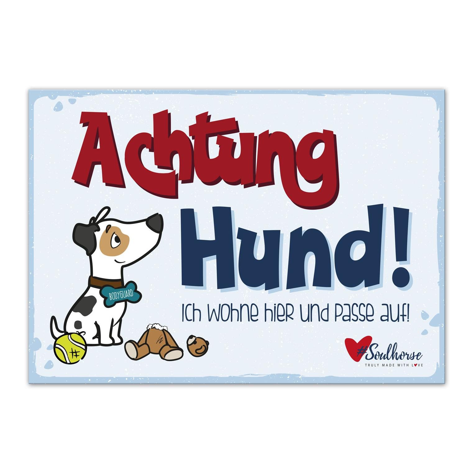 Soulhorse “Achtung Hund” Stallschild - Glacier-deepsea -