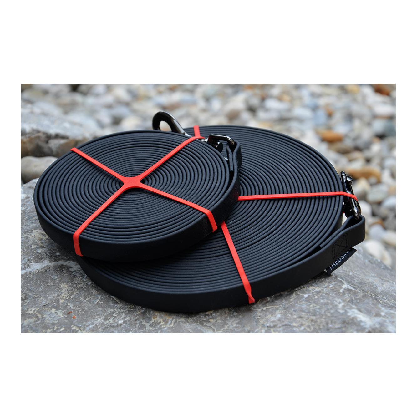 Laisse à pister Biothane STAY - noir Laisse à pister Biothane STAY - noir