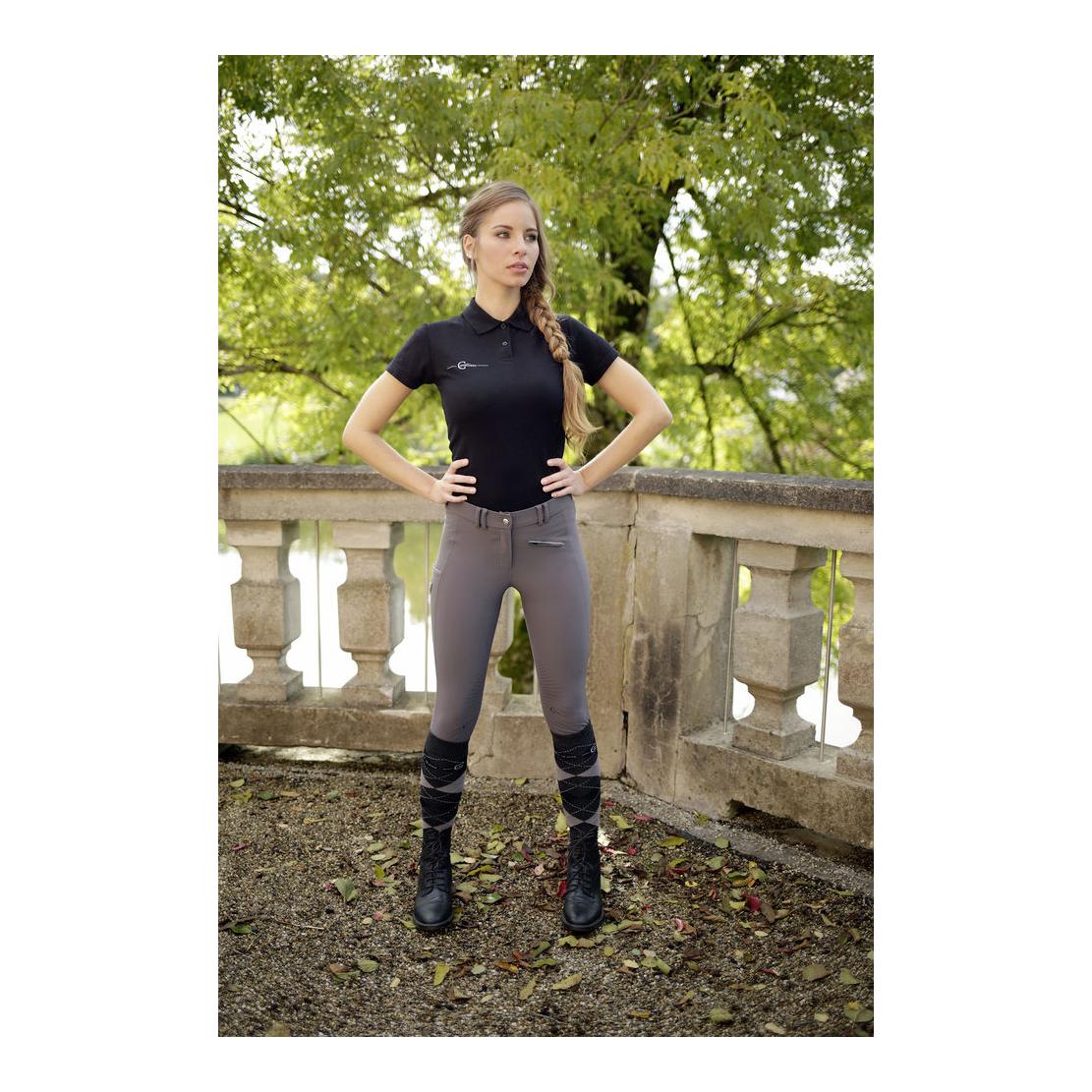 Pantalon d’équitation à basanes Bali - gris