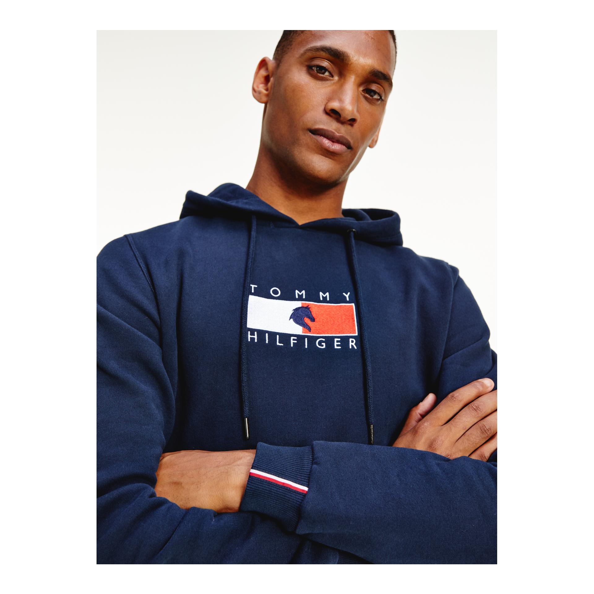 Pull à capuche TH Equestrian Statement pour hommes - ciel désert