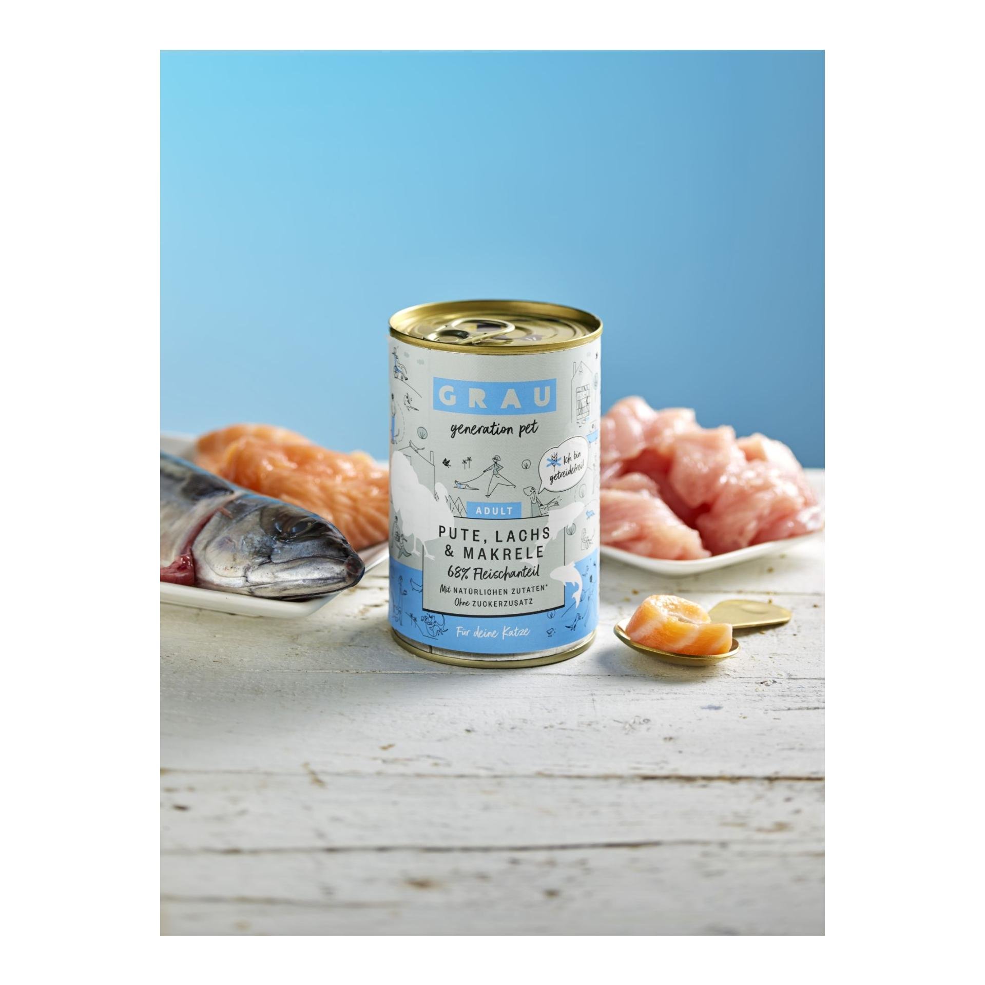 Nourriture humide dinde, saumon et maquereau Nourriture humide dinde, saumon et maquereau