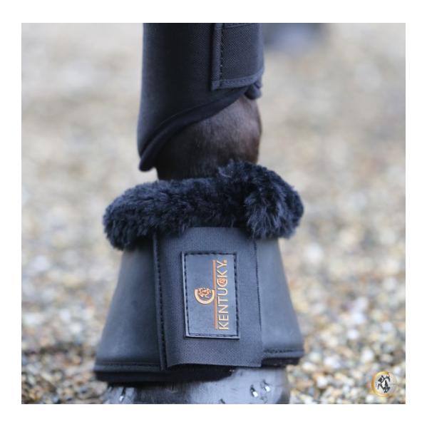 Hufglocken Leder Schaffell - schwarz / schwarz Hufglocken Leder Schaffell - schwarz / schwarz
