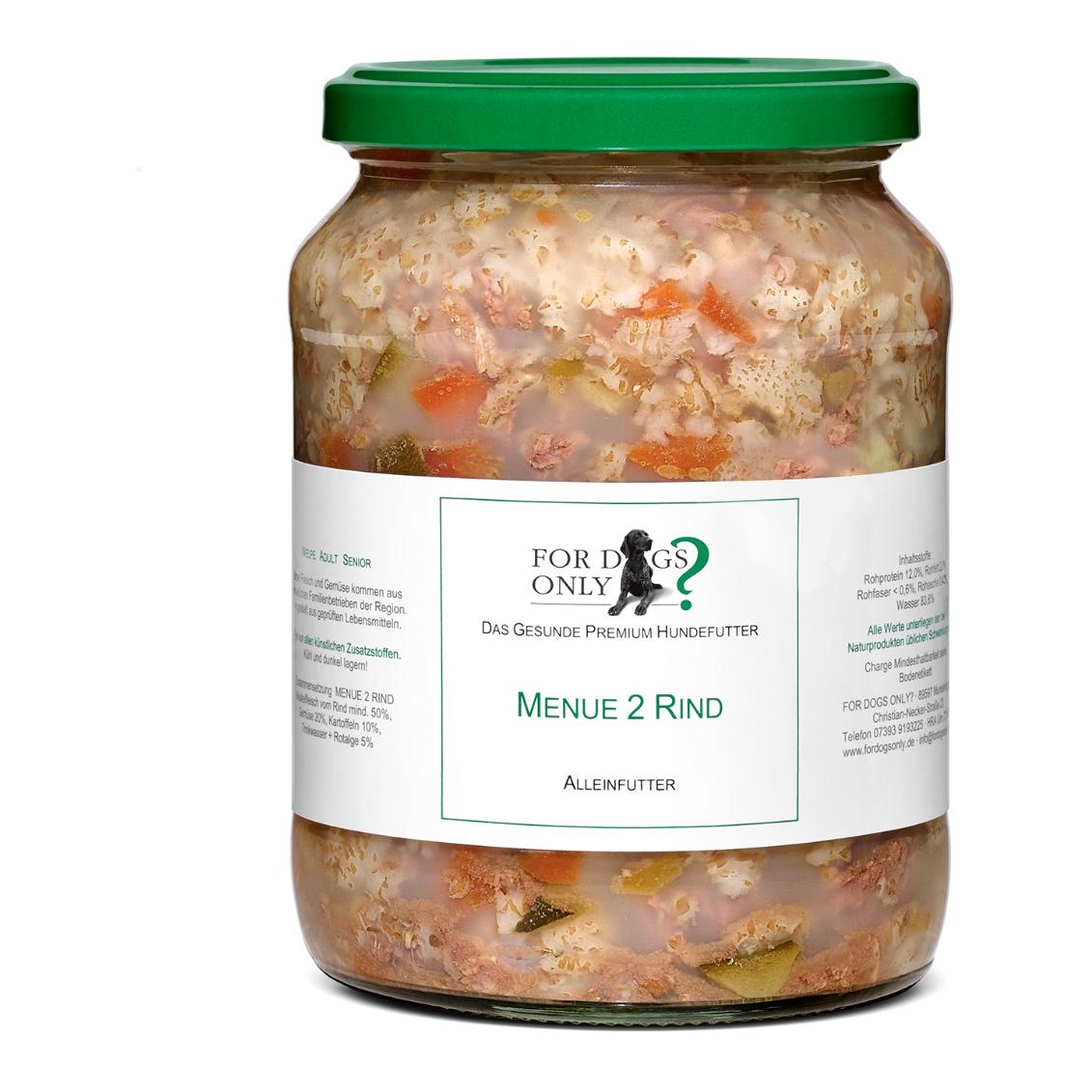Premium Hundefutter Menue Rind