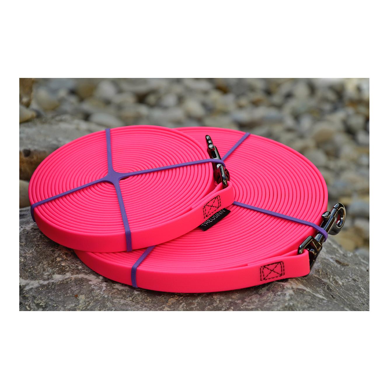 Laisse à pister Biothane STAY - rose fluo Laisse à pister Biothane STAY - rose fluo