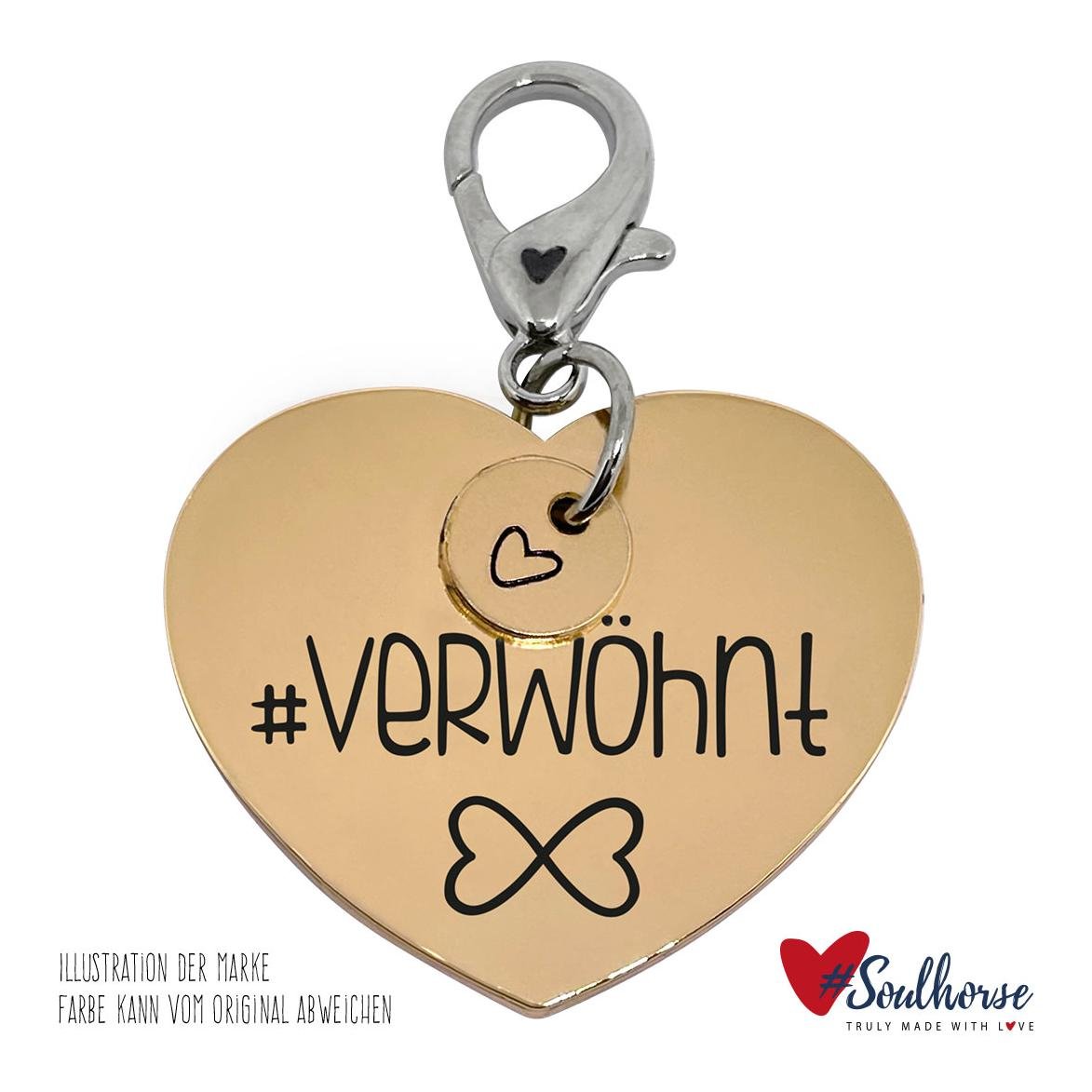 "Verwöhnt" Exklusive Pferdemarke mit Karabiner