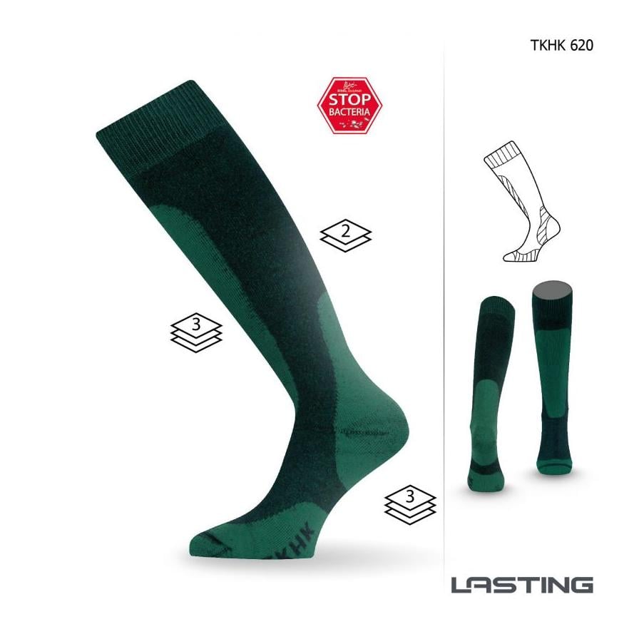 Bas chauds unisex avec ions d'argent TKHK - vert
