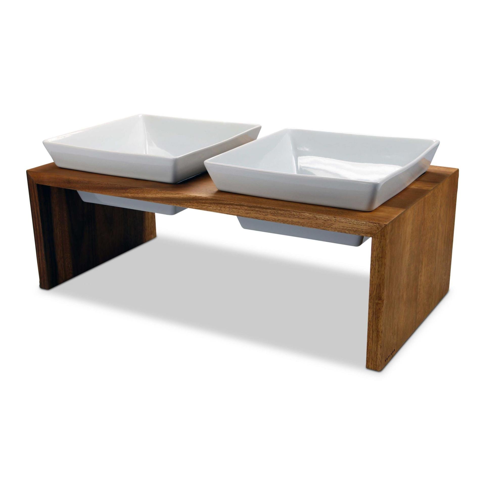 Station d’alimentation Meshidai double gamelle pour chien - ardoise