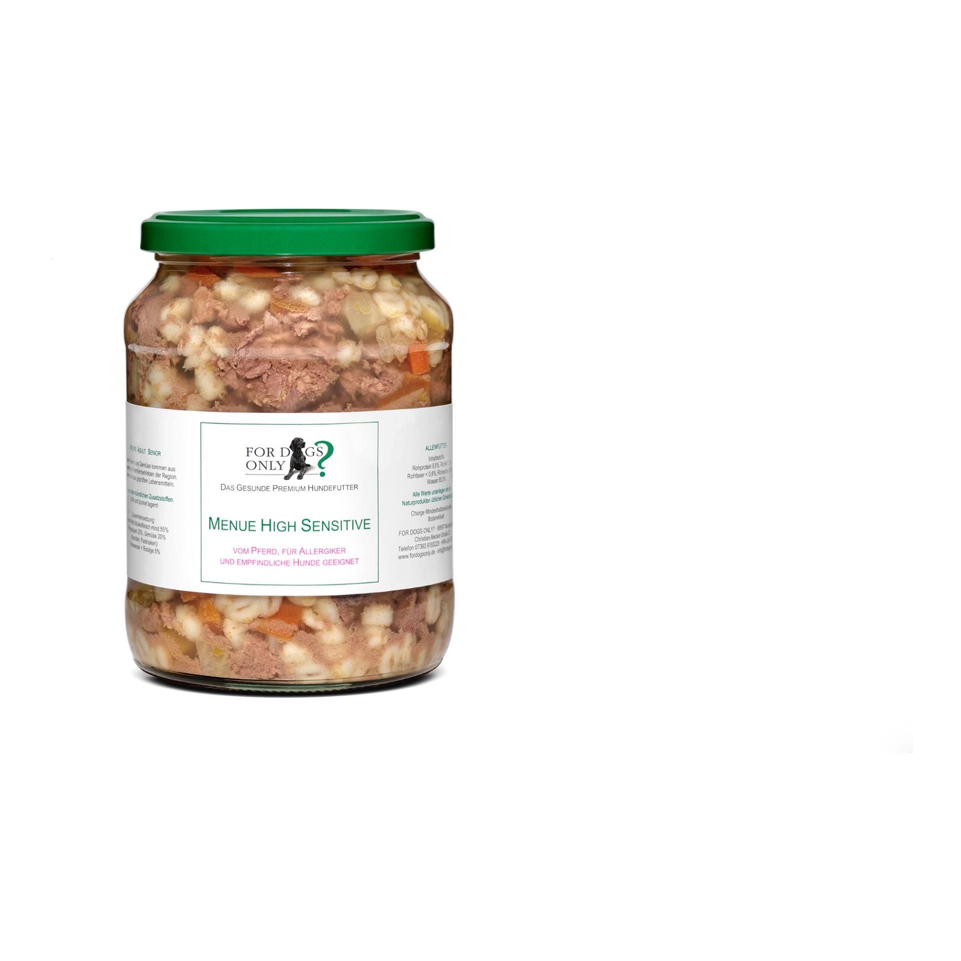 Premium Hundefutter Menue High Sensitive Pferd