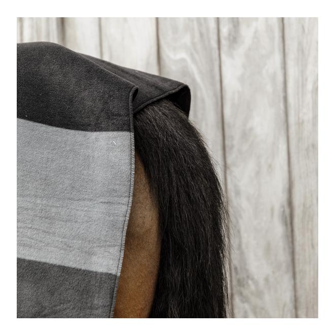 Fleecedecke Square Stripes Heavy - black/grey