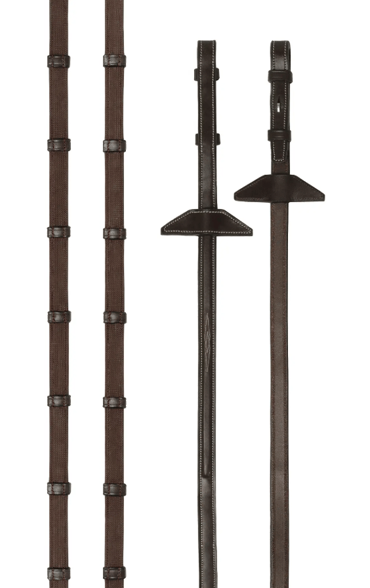 Ultra-dünne Gummizügel mit Dekor - tabakbraun