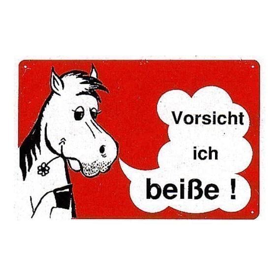 Hinweisschild "Vorsicht ich beisse" - rot Hinweisschild "Vorsicht ich beisse" - rot