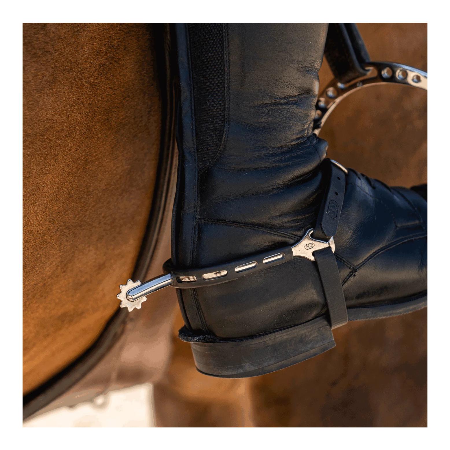 Sprenger Sporen ULTRA fit Extra Grip - Edelstahl rostfrei, 40 mm abgerundet mit Sonnenrad