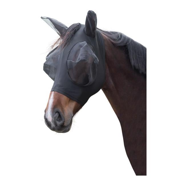 Kerbl Fliegenschutzmaske FinoStretch Couleur: Noir, Taille cheval: Cob