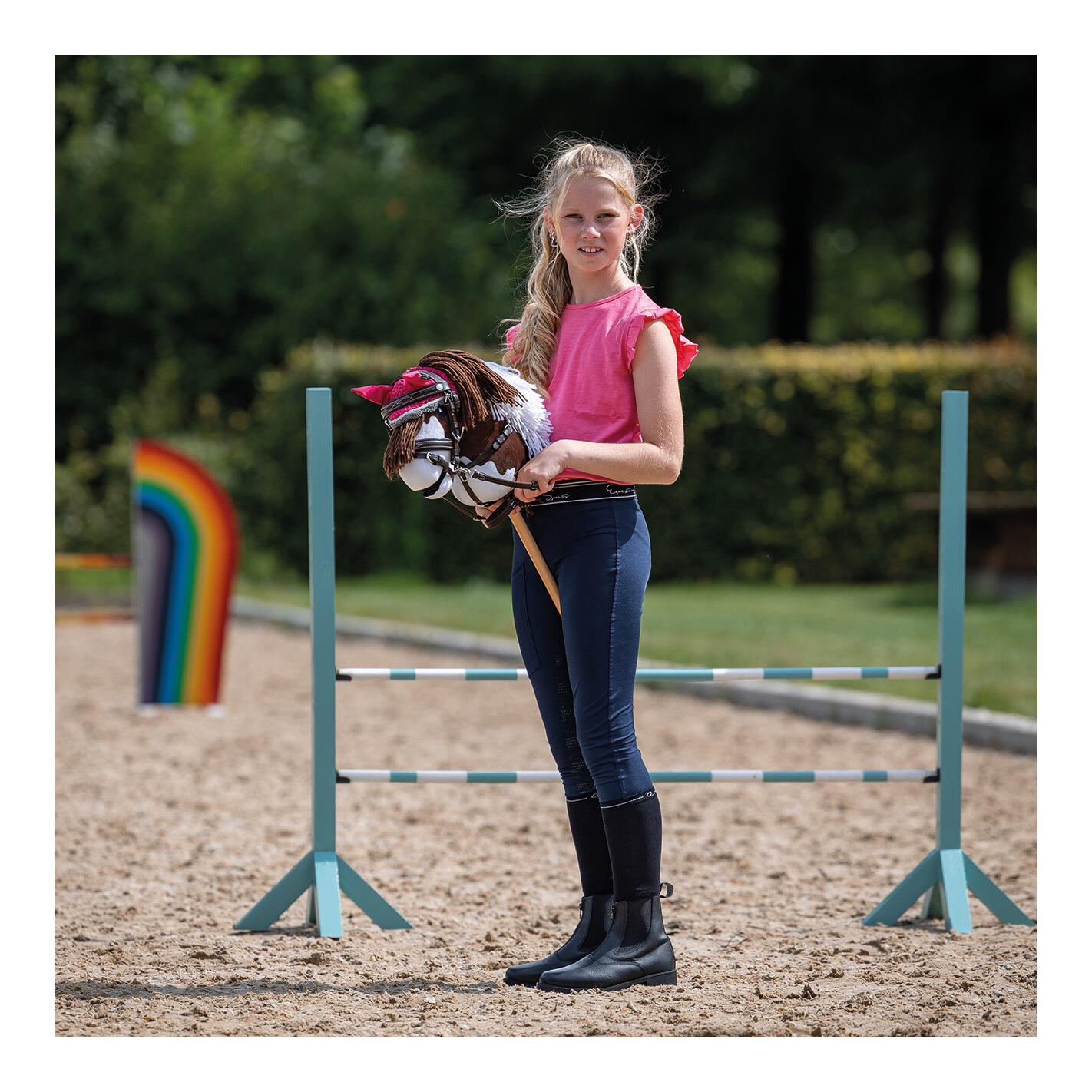 QHP Cheval à bascule de luxe avec bride cousue