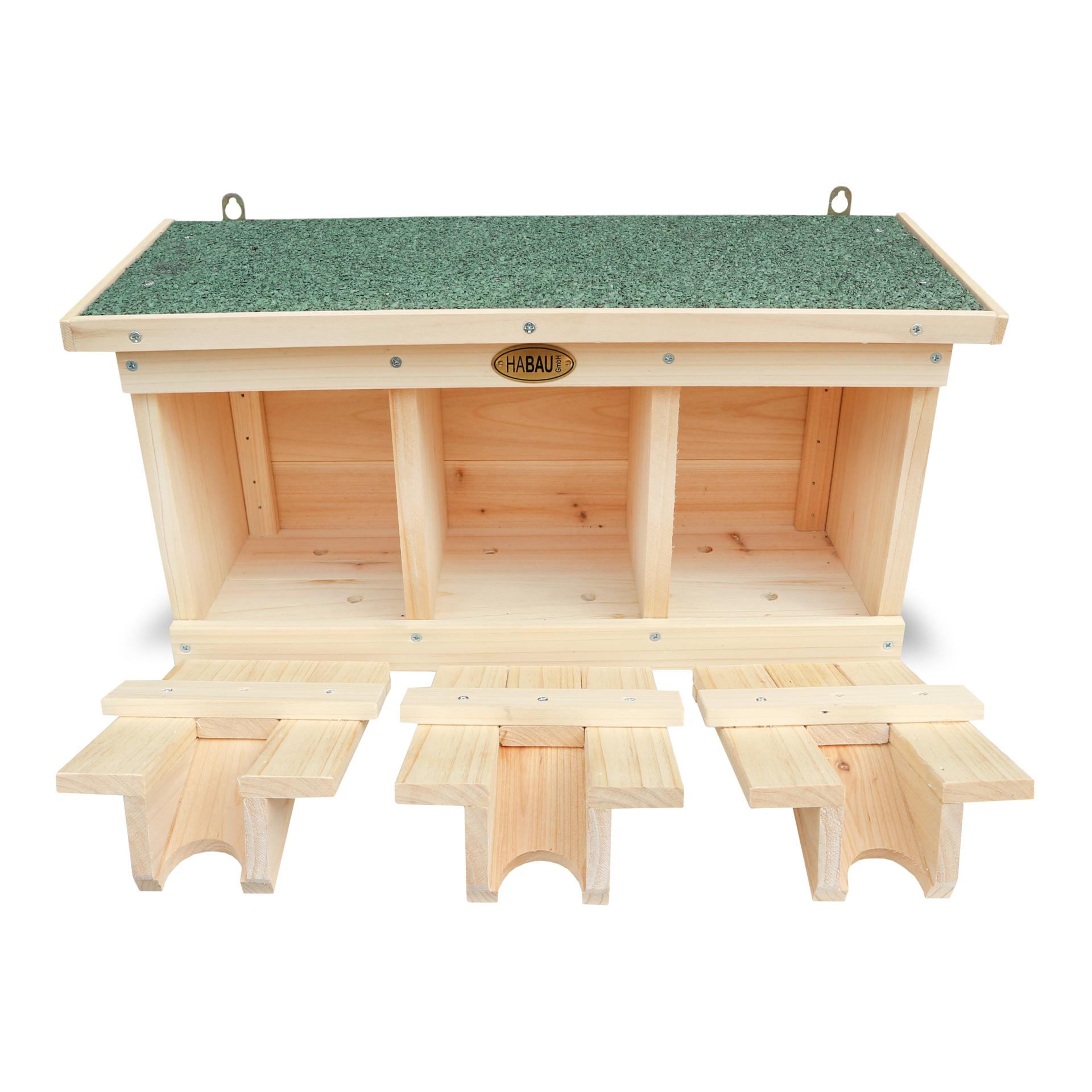 Spatzenhaus mit 3 Brutkammern 