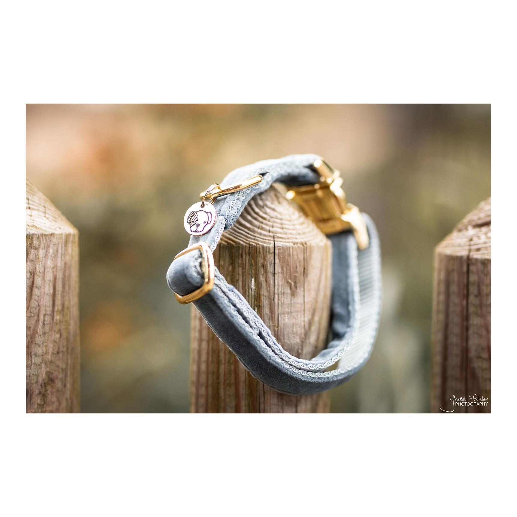 Hundehalsband Velvet - light blue Hundehalsband Velvet - light blue