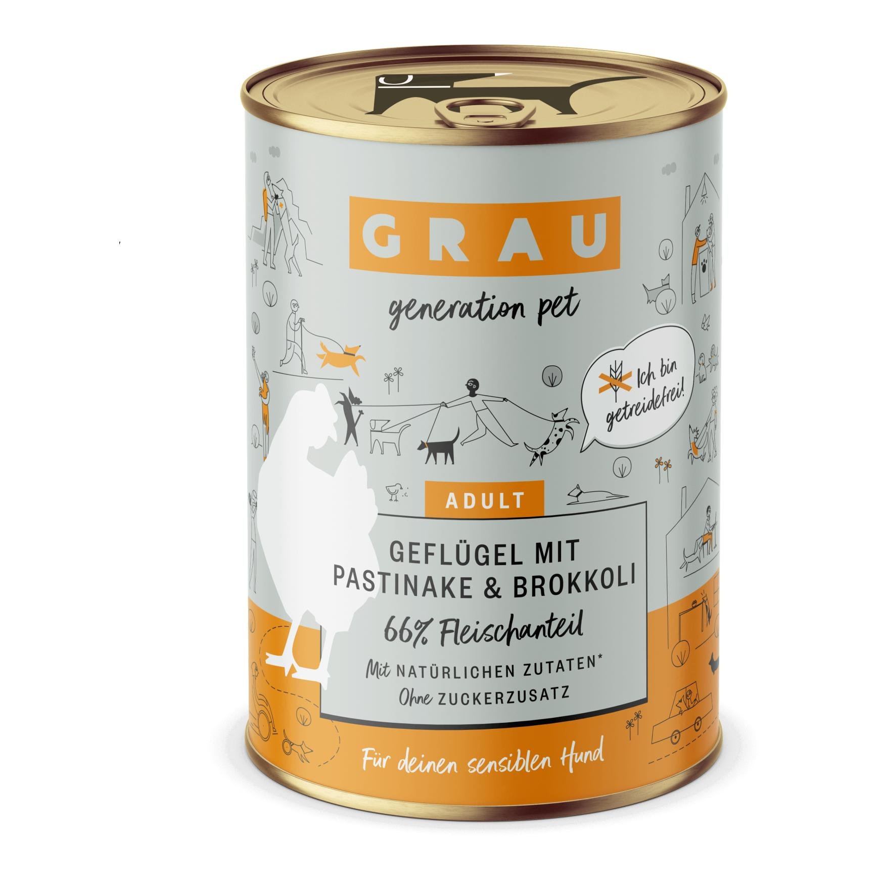 Nourriture humide Volaille avec panais et brocoli Nourriture humide Volaille avec panais et brocoli