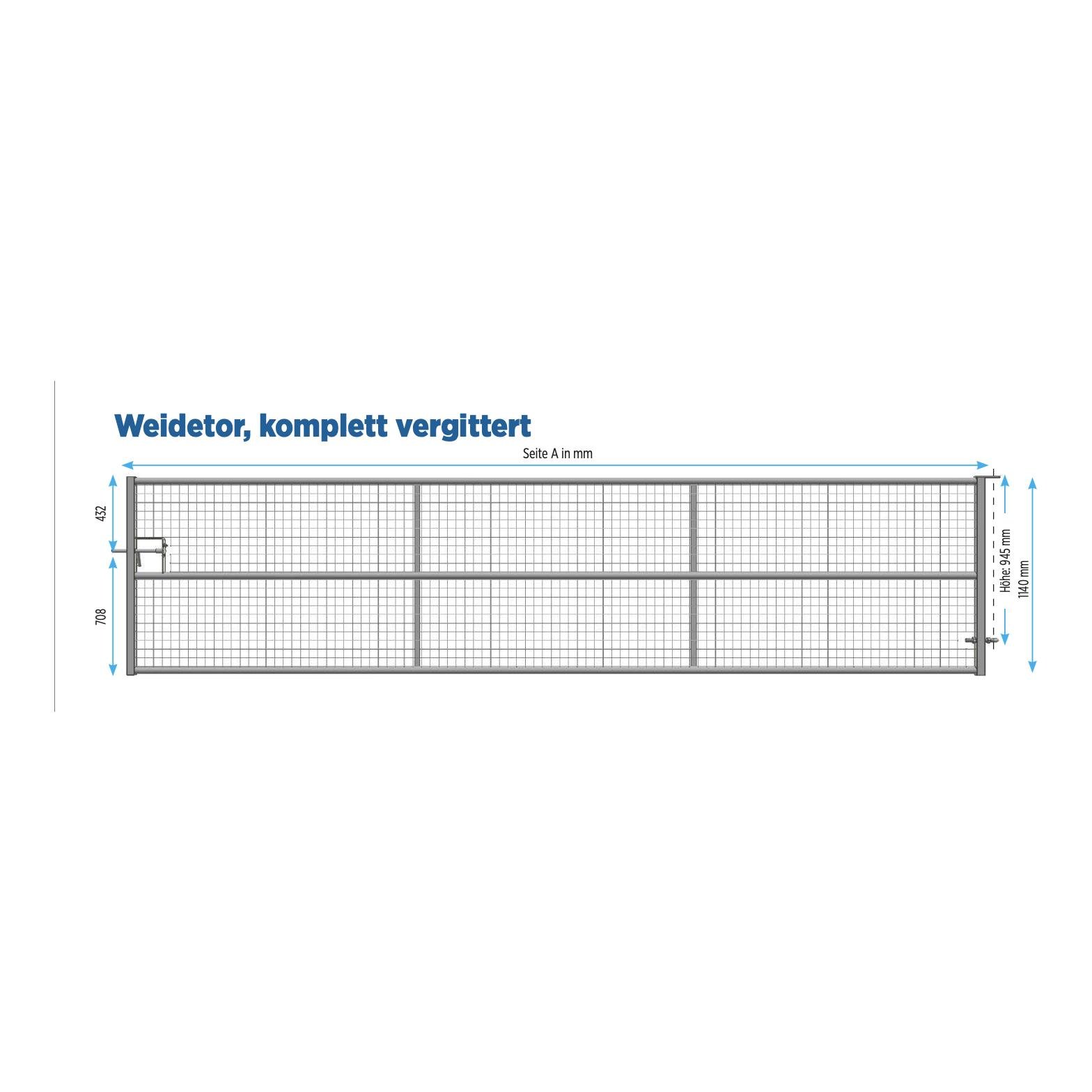 Weidezauntor - mit Gitter - Höhe 1.14 m Weidezauntor - mit Gitter - Höhe 1.14 m