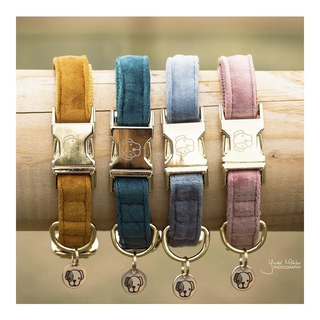 Hundehalsband Velvet - light blue Hundehalsband Velvet - light blue