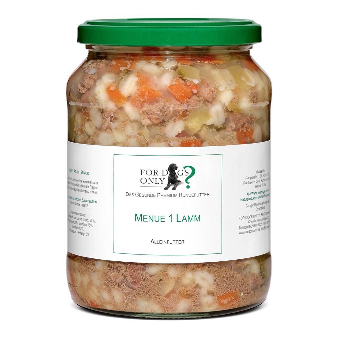 Premium Hundefutter Menue Lamm
