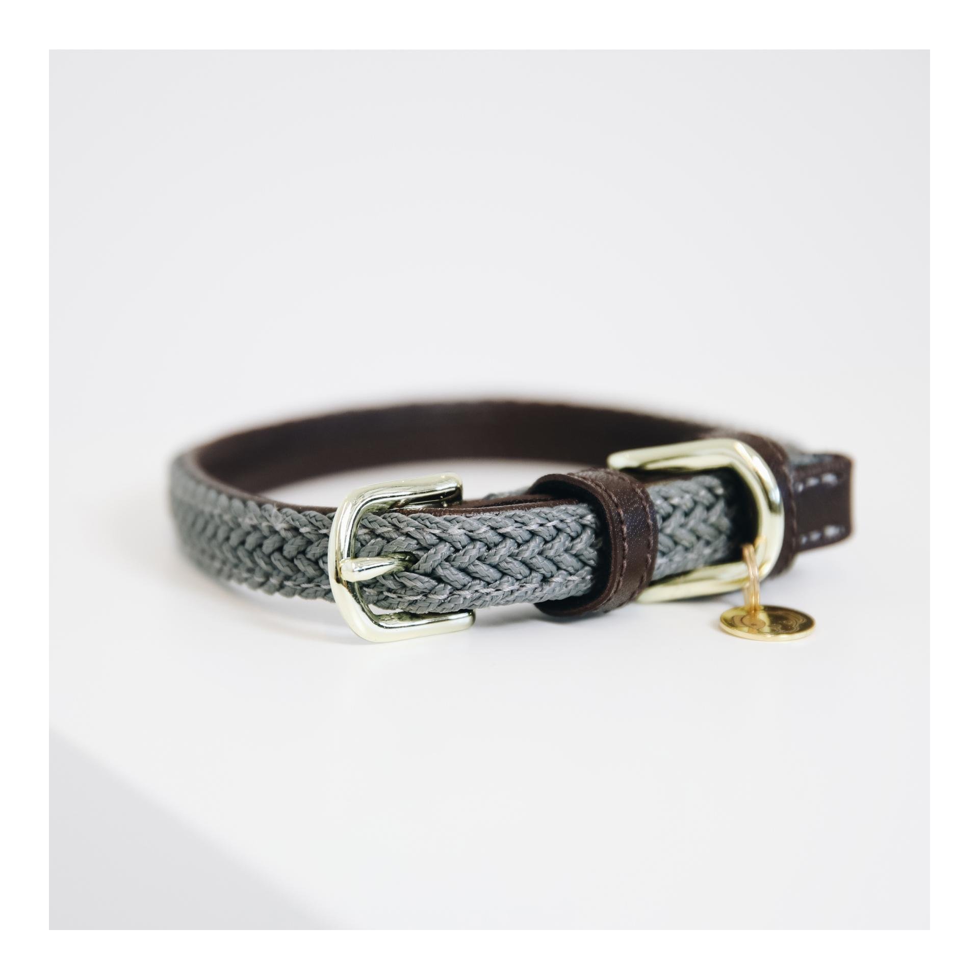Hundehalsband Nylon geflochten - grau Hundehalsband Nylon geflochten - grau