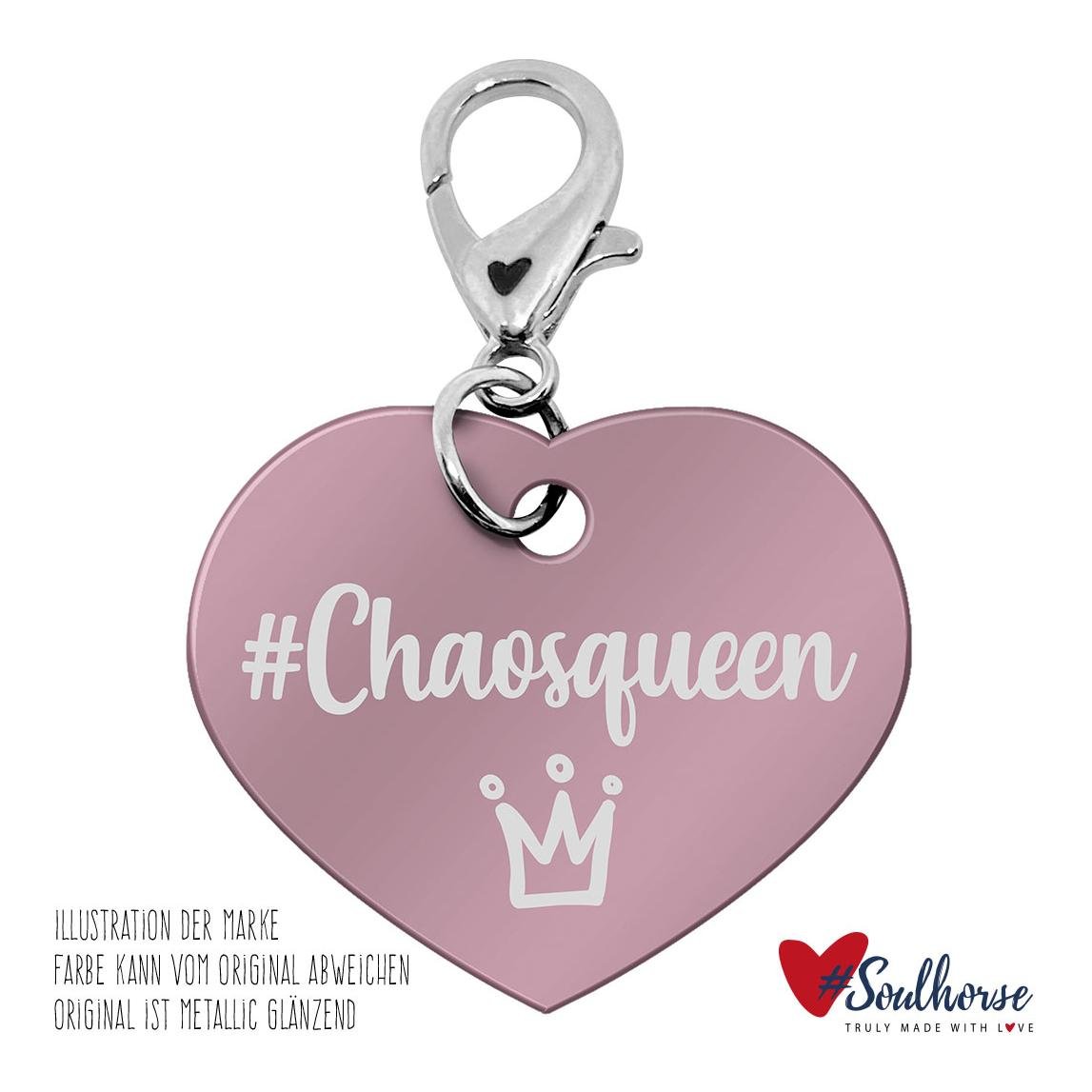 "Chaosqueen" Bunte Pferdemarke mit Karabiner